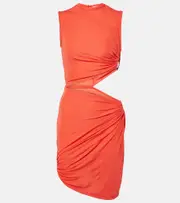 [Christopher Esber] Christopher Esber Bezel embellished cutout minidress AU 12 orange