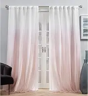 Exclusive Home Crescendo Lined Room Darkening Blackout Hidden Tab Curtain Panel Pair, 52"x84", Blush, Set of 2
