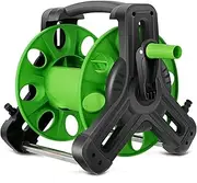 Garden Water Hose Reel Mini Garden Hose Reel, Lightweight Wall Mounted Water Hose Reel with 10-Function Spray Nozzle,Outside Water Pipe Rack Winding Tool(5 Meters Water Pipe)