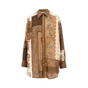 [ZIMMERMANN] ZIMMERMANN Lucky Manstyle silk shirt Woman II II Brown