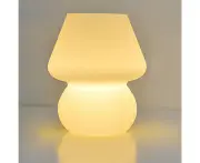 Mushroom Glass Table Lamp Bedside Night Light Desk Lamp Frosted White