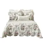 Bianca Rosedale Embossed Floral Bedspread Comforter Coverlet White Double