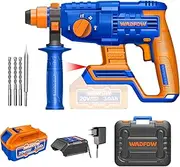 [WADFOW] Cordless Rotary Hammer,Brushless Motor, 4 Function, SDS Plus Chuck, 22mm Rotary Hammer with 3.0Ah Battery and Charger, 5400 BPM, 2J, 1100RPM, with 3 Drills and 1 Chisel