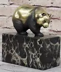 Art Deco Chinese Panda Gilt Bronze Masterpiece Hot Cast Sculpture Figure Gift