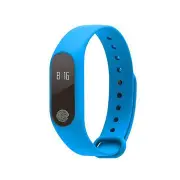 M2 0.42in Touch Screen Waterproof Smart Watch Heart Rate Monitor Pedometer Sports Bracelet Fitness Tracker BLUE COLOR