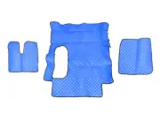 Blue Eco-Leather Floor Mats + Engine Cover for MAN TGA Automatic LeftHDrive