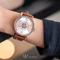 在飛比找momo購物網優惠-【W.wear】鏤空-質感全日期錶 玫瑰金(女錶/中性錶)