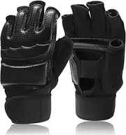 HEYInova Pro Performance Kickboxing Gloves,Sparring Gloves for Men and Half Finger, High-Impact Boxing Gloves for Bag Training and UFC(L)