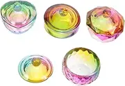 ARTSEWPLY Nail Art Practice Hand 4 Pcs Crystal Nail Cups Set Lids for Manicure Set Women