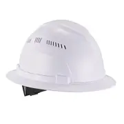 Skullerz 8968 Lightweight Full Brim Hard Hat with Adjustable Venting - White