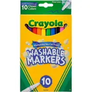 Crayola - Ultra-clean Classic Washable Fine Line Marker 10 Pack