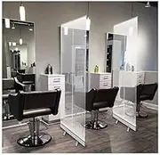 Floor Standing Sneeze Guard, Wide Roll Up Sneeze Screen,Clear Film Protective Shield for Cafes, Retail Stores, Cashier