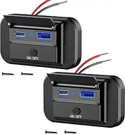 Dual USB Wall Outlet with Quick Charge 3.0 and USB-C Adapters, 12V