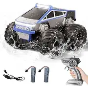 RC Car,Amphibious Remote Control Car Waterproof Monster Truck,4WD All Terrain Off-Road 2.4GHZ Vehicles,1:16Scale Hobby Monster Truck Toys,RC Rock Crawler for Boys Girls Kids Age 6 7 8 9 10+(Blue)