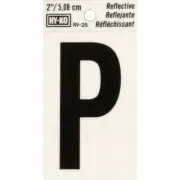 Hy-Ko Vinyl 2 In. Reflective Adhesive Letter, P RV-25/P Pack of 10 Hy-Ko RV-25/P