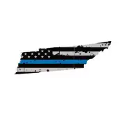 Distressed Thin Blue Line Tennessee State Shaped Subdued US Flag Sticker