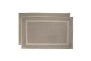 2pc Bambury Ultra soft Chateau Bath Mat 50x75cm Latte Cotton Woven Home Decor