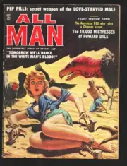 MAG: All Man Magazine #5 10/1959- Vulture cover-Zulus- Jeanne Carmen FN-