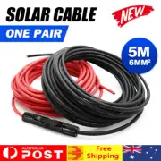 Atem Power 2x 5m Extension Cable Wire Connectors Solar Panel to regulator 6mm²
