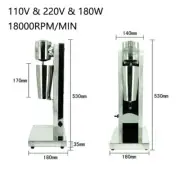 110V 220V Commercial Electric Stainless Steel MilkShake Machine Tea Drink Mixer