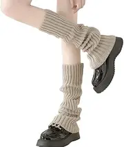 [OATSBAS] Women Lolita Ribbed Knit Leg Warmer Kawaii JK Japanese Student Stockings Y2K Cross High Bucket