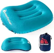 Meteor Ultralight Inflatable Camping Pillow – Compact 110g Travel Cushion for Beach, Flight, Outdoor, Lumbar, and Neck Support (Teal)