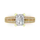 2.7 Emerald split shank Promise Engagement Wedding Ring 14k Yellow Solid Gold