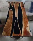 Black Epoxy Table, Resin Table,Acacia Wood Table, River Dining Table, for Home