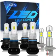 SET for Toyota Corolla 2001-2004 LED Headlight Hi/Low Fog Light Combo Kit White (for: Toyota)