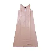 NWT DKNY Women's Side Slits Pullover Linen A Line Summer Dress Flamingo XS