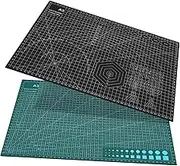 HOUDERCO 2 Pcs Cutting Mats for Crafts Gridded Sewing Cutting Board Non Slip Quilting Mat Lightweight Measurements for Easy Crafting