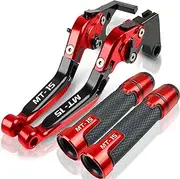 WILRAY Motorcycle Brake Clutch Levers Hand Grips Handlebar Grip Ends for Y&amaha MT15 MSLAZZ150 MT 15 2005 2006 2007 2008 2009 2010 2011 2012 2013 2014 2015 2016 2017 2018 2019