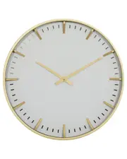 CosmoLiving by Cosmopolitan Gold Glass Wall Clock With Gold Accents