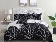 TREE Reversible Duvet/Doona/Quilt Cover Set Queen/King/Super Size Black M411