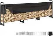VEVOR 12.7FT Outdoor Firewood Rack with Cover, 152x14.2x46.1in, Heavy Duty Firewood Holder & 600D Oxford Waterproof Cover for Fireplace, Patio, Indoor/Outdoor Log Storage Rack for 3/4 Cord of Firewood
