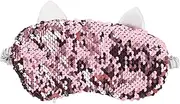 Reversible Glitter Eye Mask for Women and Soft Unicorn Sequin Blindfold Comfortable Light Blocking Travel Sleep Mask with Band Stylish and Durable Design