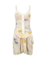 Patchwork Print Sleeveless Dress