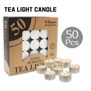 Tealight Candles 50Pack 9 Hours Unscented Tea Light Candles Tealights Home Decorative Party Wedding Christmas