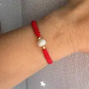 Lucky Red String Bracelet Adjustable, Protection Bracelet, Natural Pearl Charm