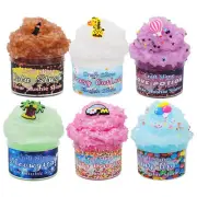 1-3x Crunchy Slime Non-Sticky Clear Crystal Putty Slime For Kids Crunchy Bubble