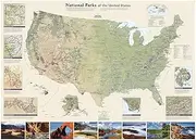 United States National Parks, Lam/Poly: Wall Maps History & Nature
