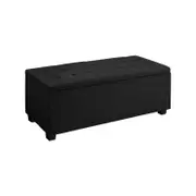 Artiss Storage Ottoman Fabric 97cm Black