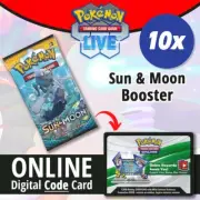 10 x Pokémon PTCGO Live TCG Sun & Moon Booster ONLINE Bulk Code Cards Lot