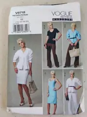 Vogue Patterns Wardrobe, Jacket Top Dress Skirt & Pants, V8718, EE 14-20 (8489)