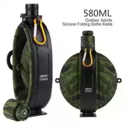 Collapsible Military Water Bottle Silicone Water Kettle Canteen Compass Foldable