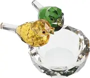 Yardwe Crystal Bird Nest Ornament Blown Figurines Couple Bird Statue for Easter Home Decor Charming Addition to Holiday Celebrations and Loved Ones