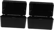 HORIALENCE Notecard Holders Desktop Note Storage Box Flashcard Holder Box Plastic Material Secure Lid Portable Compact