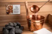 Copper Sauna Bucket and Ladle Set | Hand Hammered Handmade Spa Accessories