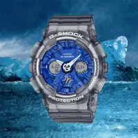在飛比找momo購物網優惠-【CASIO 卡西歐】G-SHOCK 冰藍 半透明雙顯手錶(