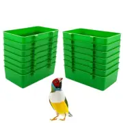 14 Pcs Bird Plastic Feeder, Seed Food Feeding Cup for Poultry Pigeon Parrot P...